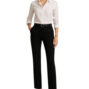 J.Crew City Fit Wool Dress Pants Black Size 2 Tall Made in Japan Lined